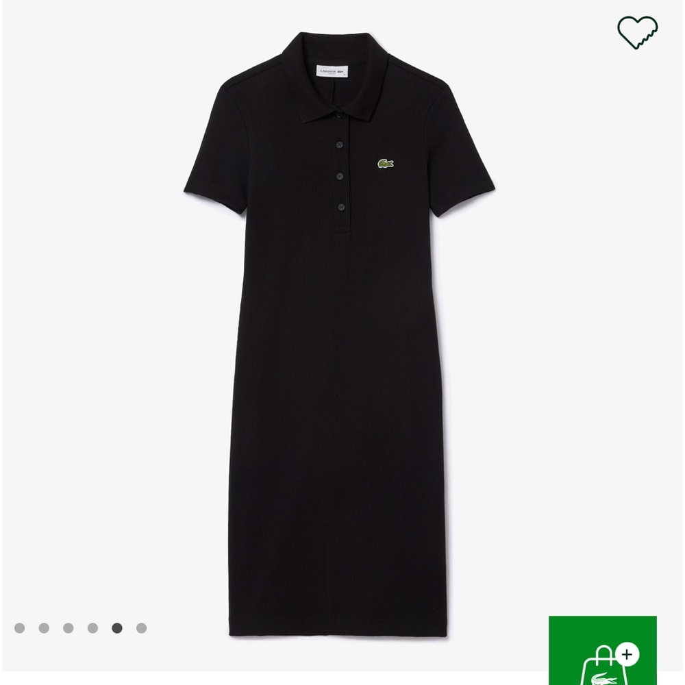 NWOT Lacoste Slim Fit pique polo dress sz 32, black